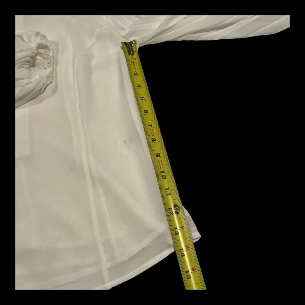 Zimmermann Crew Neck Balloon Long Sleeves Lined Blouse Back Zipper OffWhite Sz 0 - Picture 7 of 16